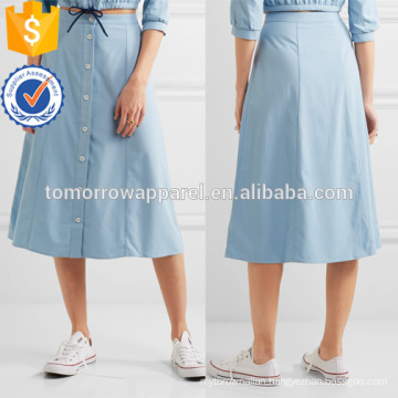 Sky Blue Jersey Midi Skirt OEM/ODM Manufacture Wholesale Fashion Women Apparel (TA7005S)